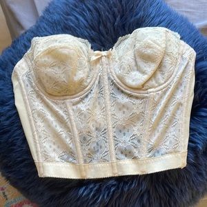 Vintage beige strapless corset lingerie top